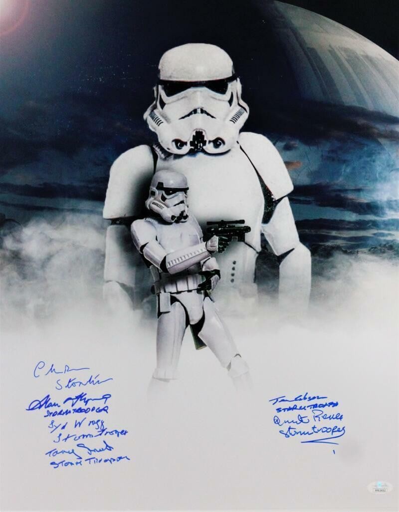 Multi-Signed 16x20 Star Wars Stormtrooper Photo JSA Auth (1 of 6)