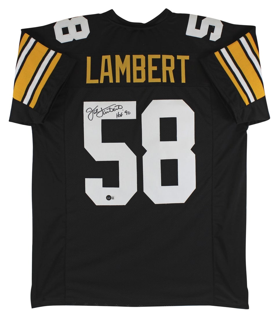 Autographed Jack Lambert Black Jersey With HOF 90 Inscription BAS Witnessed (1 of 3)