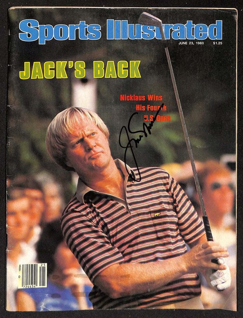 6 23 1980 Sports Illustrated Magazine Signed by Jack Nicklaus PSA DNA Authenticated: 6 23 1980 Sports Illustrated Magazine Signed by Jack Nicklaus PSA DNA Authenticated This item features an original, signed copy of the June 23, 1980 Sports Illustrated magazine, autographed by the leg