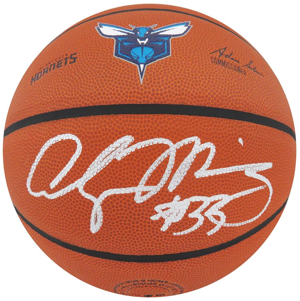 Alonzo Mourning Signed Wilson Charlotte Hornets NBA Basketball with COA (1 of 1)