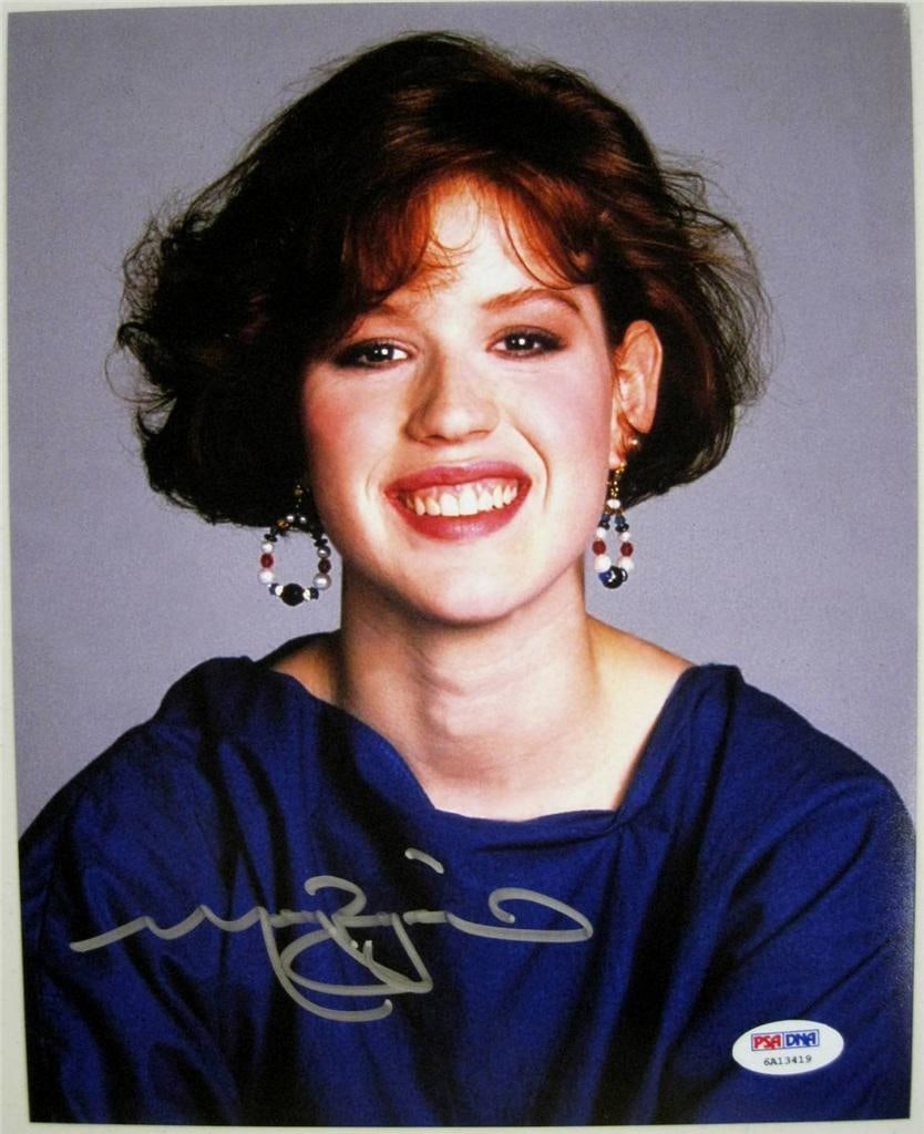 Signed 8x10 Sixteen Candles Photo Molly Ringwald PSA Authenticated Autograph: Signed 8x10 Sixteen Candles Photo Molly Ringwald PSA Authenticated Autograph This is an original 8x10 photograph from Sixteen Candles, featuring the autograph of Molly Ringwald. The signature has been