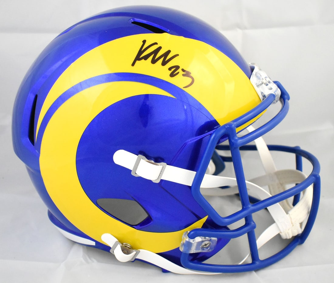 Los Angeles Rams Full Size Speed Helmet Signed by Kyren Williams Beckett Holo (1 of 5)