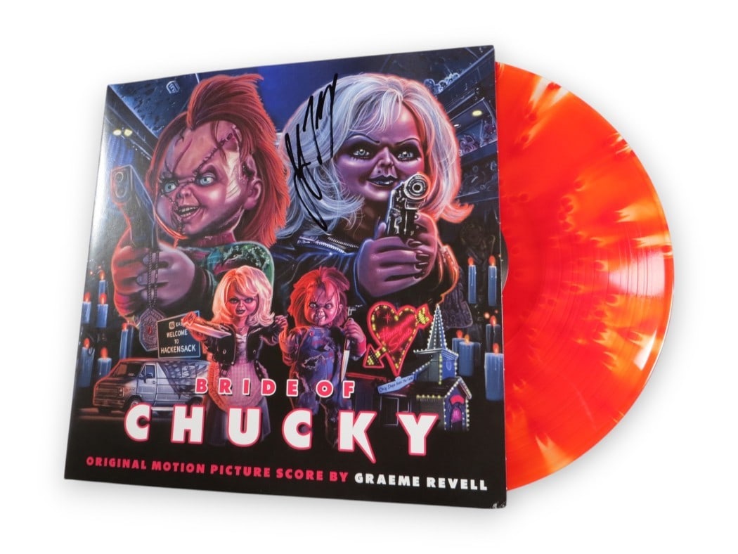 Bride of Chucky Album Cover Signed by Jennifer Tilly Beckett Authenticated: Bride of Chucky Album Cover Signed by Jennifer Tilly Beckett Authenticated This is a pre-owned record album cover for "Bride of Chucky," signed by Jennifer Tilly. The autograph has been authenticated 