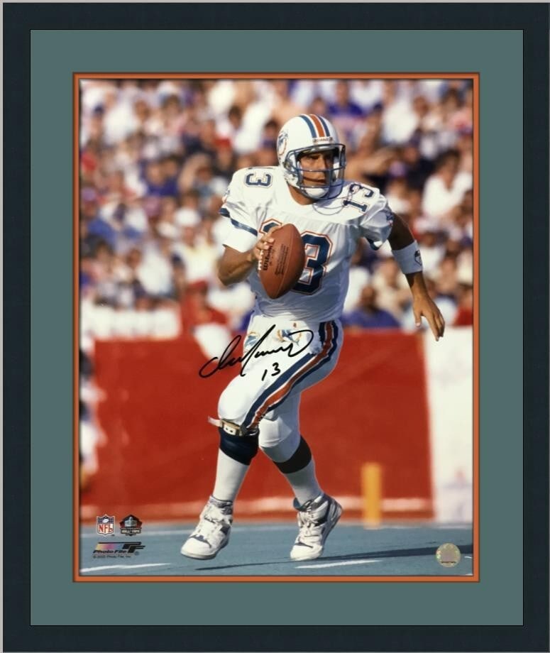 Dan Marino Signed 16x20 Photo Custom Framed Miami Dolphins: Dan Marino Signed 16x20 Photo Custom Framed Miami Dolphins Capture a moment of football history with this stunning 16x20 custom framed photo featuring Hall of Famer Dan Marino of the Miami Dolphins. T