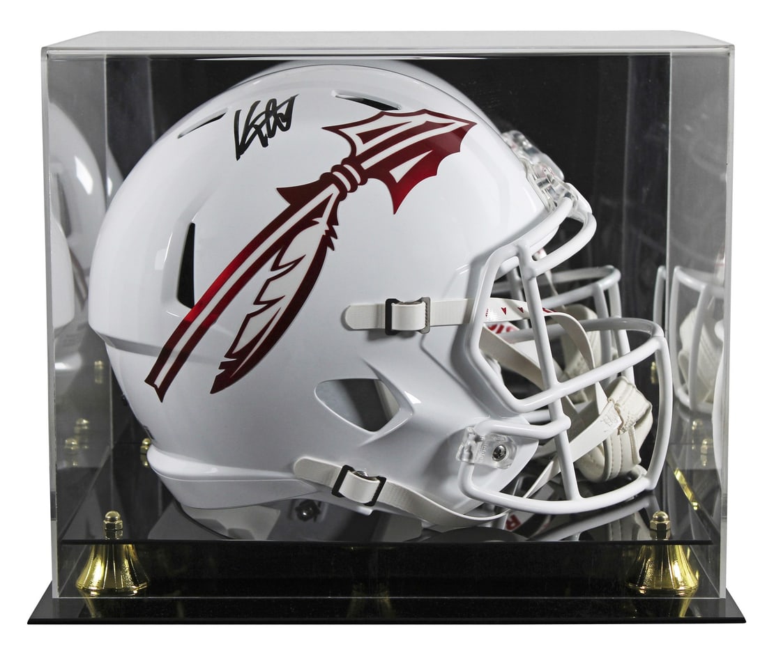 Keon Coleman Autographed Florida State Full Size Helmet with Beckett Authentication: Keon Coleman Autographed Florida State Full Size Helmet with Beckett Authentication This is a full-size Riddell Speed replica helmet signed by Keon Coleman, star player of the Florida State Seminoles 