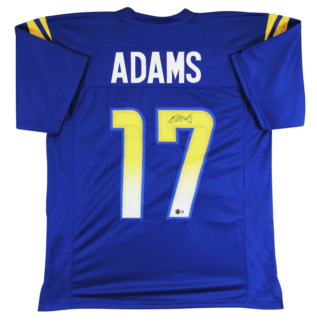 Davante Adams Autographed Blue Jersey Los Angeles Rams BAS Witnessed: Davante Adams Autographed Blue Jersey Los Angeles Rams BAS Witnessed Celebrate your support for the Los Angeles Rams with this authentic Davante Adams signed blue Pro Style jersey. This custom-stitche