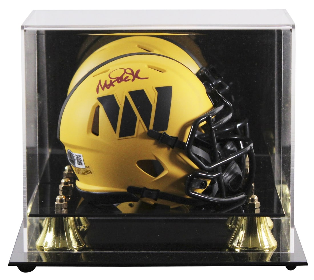 Magic Johnson Signed Washington Commanders Mini Helmet BAS Witnessed with Case (1 of 3)