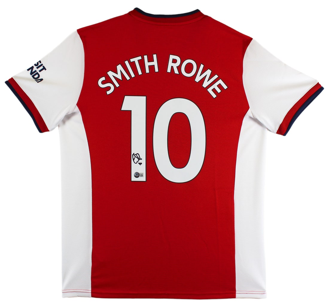 Emille Smith Rowe Signed Red Adidas Jersey with Beckett COA: Emille Smith Rowe Signed Red Adidas Jersey with Beckett COA This authentic red Adidas jersey has been personally signed by Emille Smith Rowe, player for the Arsenal Football Club. The jersey comes wit