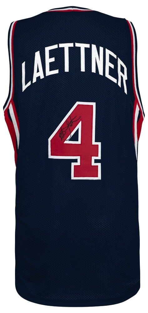 Christian Laettner Signed USA Navy Basketball Jersey with COA: Christian Laettner Signed USA Navy Basketball Jersey with COA Christian Laettner Signed USA Navy Basketball Jersey with COA Celebrate basketball history with this authentic USA Navy custom basketball 