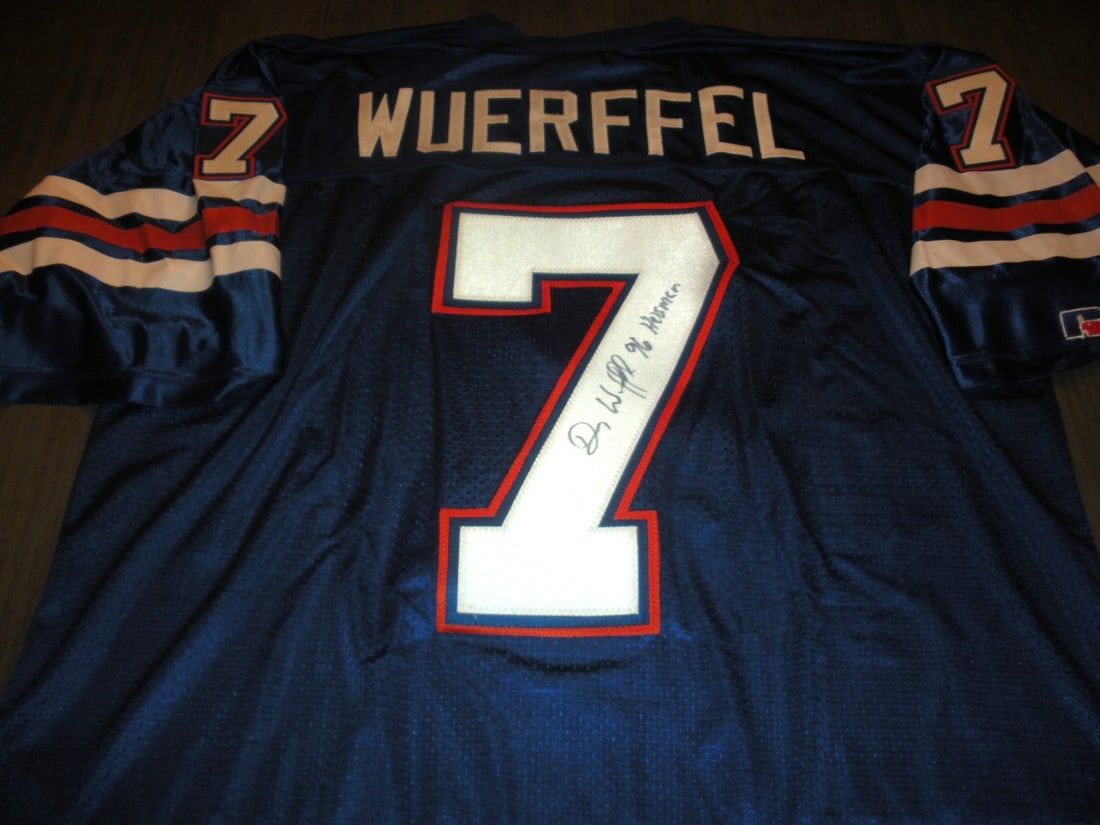 Danny Wuerffel Signed Florida Gators Russell Jersey with COA: Danny Wuerffel Signed Florida Gators Russell Jersey with COA This is an original signed Russell jersey featuring Danny Wuerffel, a prominent player from the Florida Gators. This officially licensed je