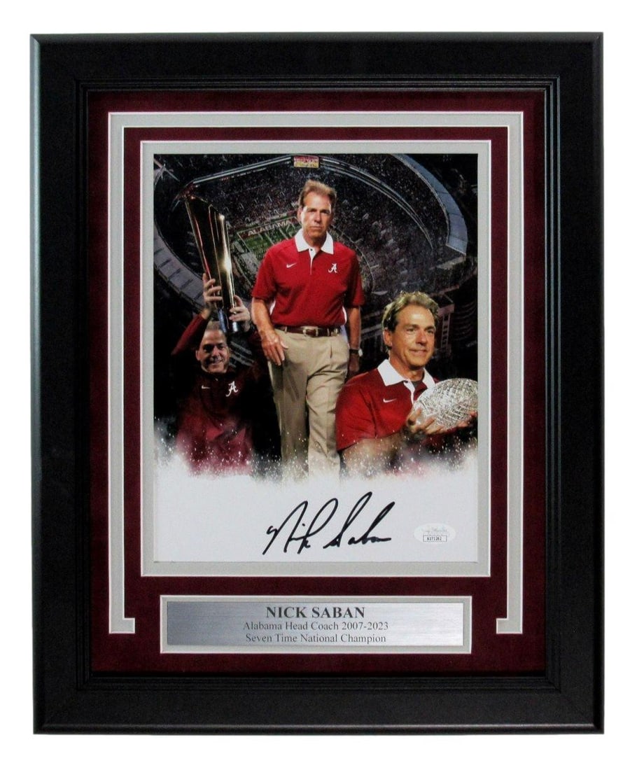 Framed 8x10 Photograph Signed by Nick Saban with JSA Authentication (1 of 4)
