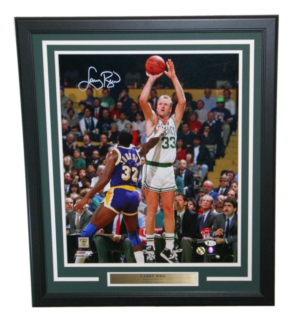 Larry Bird Autographed Boston Celtics 16x20 Framed Photo BAS Authentication (1 of 3)
