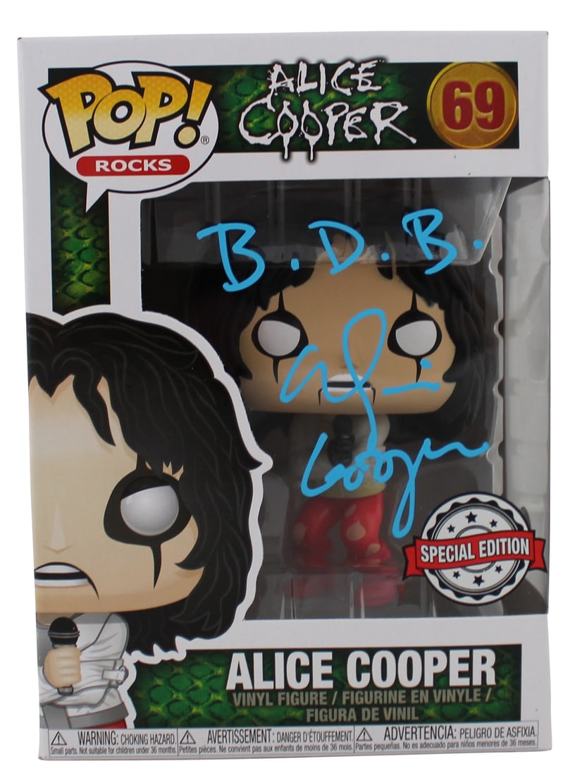 Alice Cooper BAS Witnessed Autographed Funko Pop Vinyl Figure With B.D.B. Inscription (1 of 6)