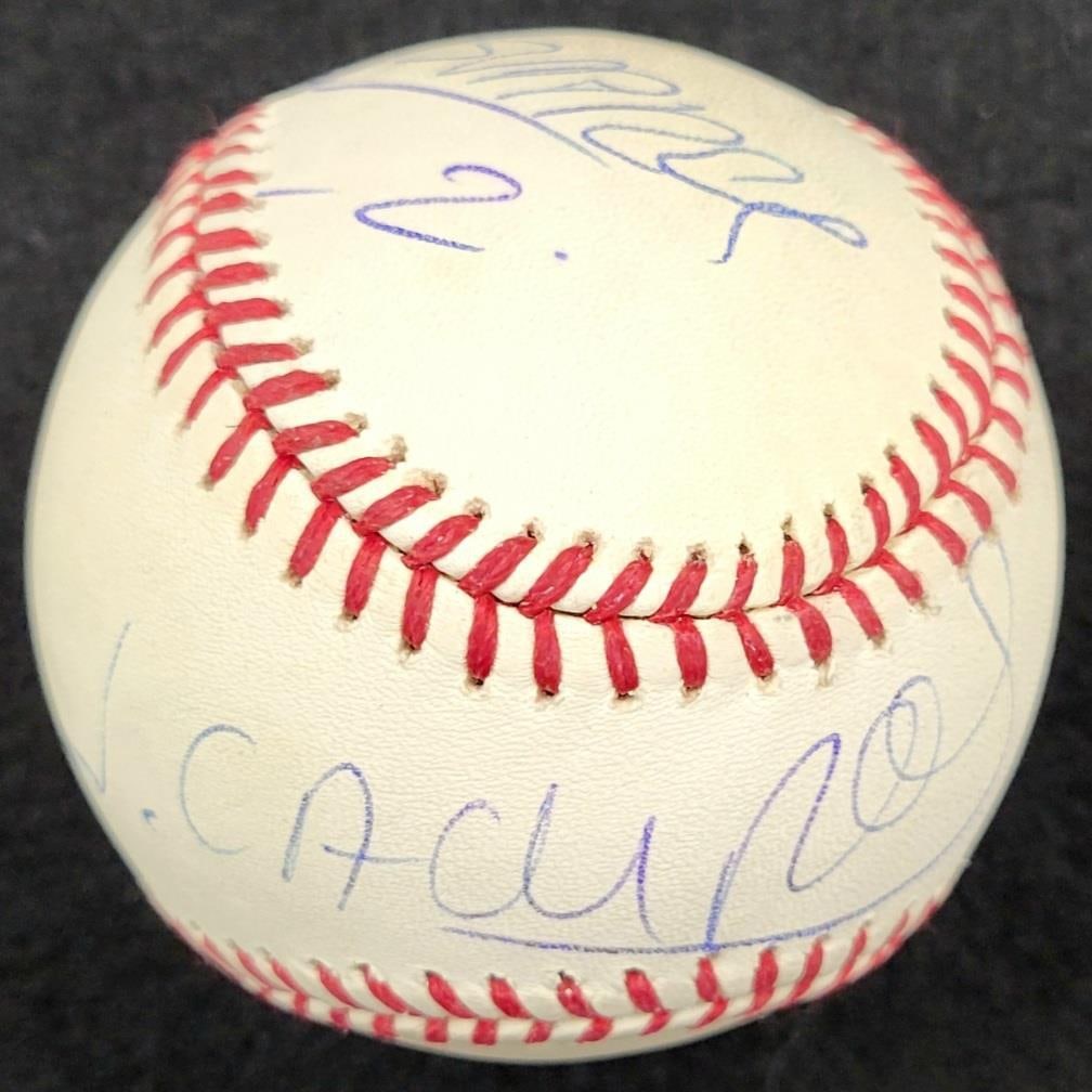 Jorge Campos Claudio Suarez Signed MLB Baseball Beckett BAS Mexico: Jorge Campos Claudio Suarez Signed MLB Baseball Beckett BAS Mexico This official MLB baseball features the authentic signatures of soccer legends Jorge Campos and Claudio Suarez. The ball is certified