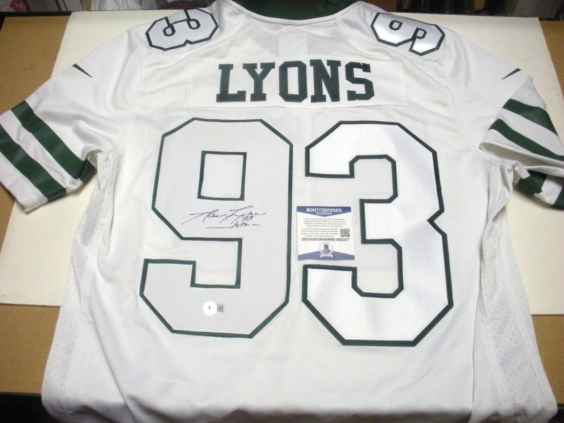 Nike Jersey Signed by Marty Lyons with Beckett COA New York Jets Official Licensed (1 of 2)