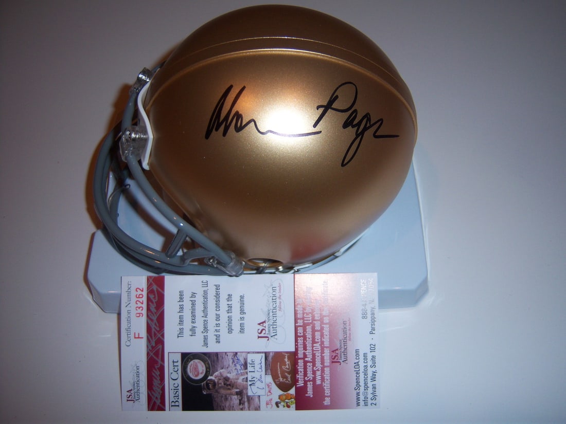 Alan Page Autographed Mini Helmet JSA COA Notre Dame Minnesota Vikings (1 of 2)