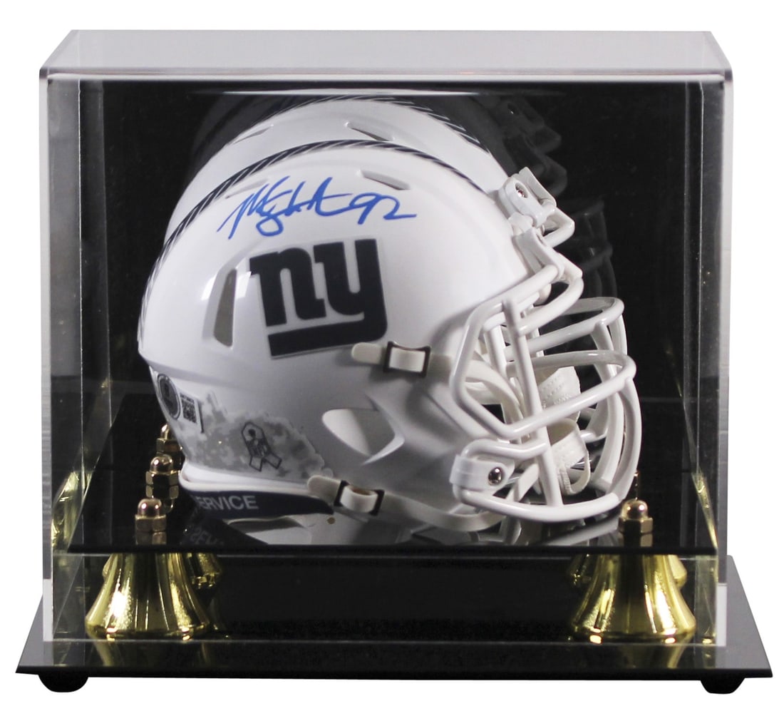 Michael Strahan Signed NY Giants Mini Helmet with Beckett Authentication: Michael Strahan Signed NY Giants Mini Helmet with Beckett Authentication This official New York Giants Speed Mini Helmet has been personally signed by the legendary Michael Strahan. Featuring the Alte