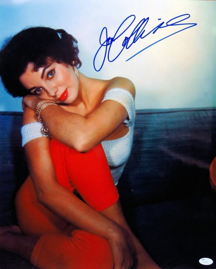 Joan Collins Signed 16X20 Photo Authenticated by JSA Classic Memorabilia: Joan Collins Signed 16X20 Photo Authenticated by JSA Classic Memorabilia This stunning 16x20 photograph of Joan Collins showcases her vintage allure and beauty. The photo is signed by the iconic actre