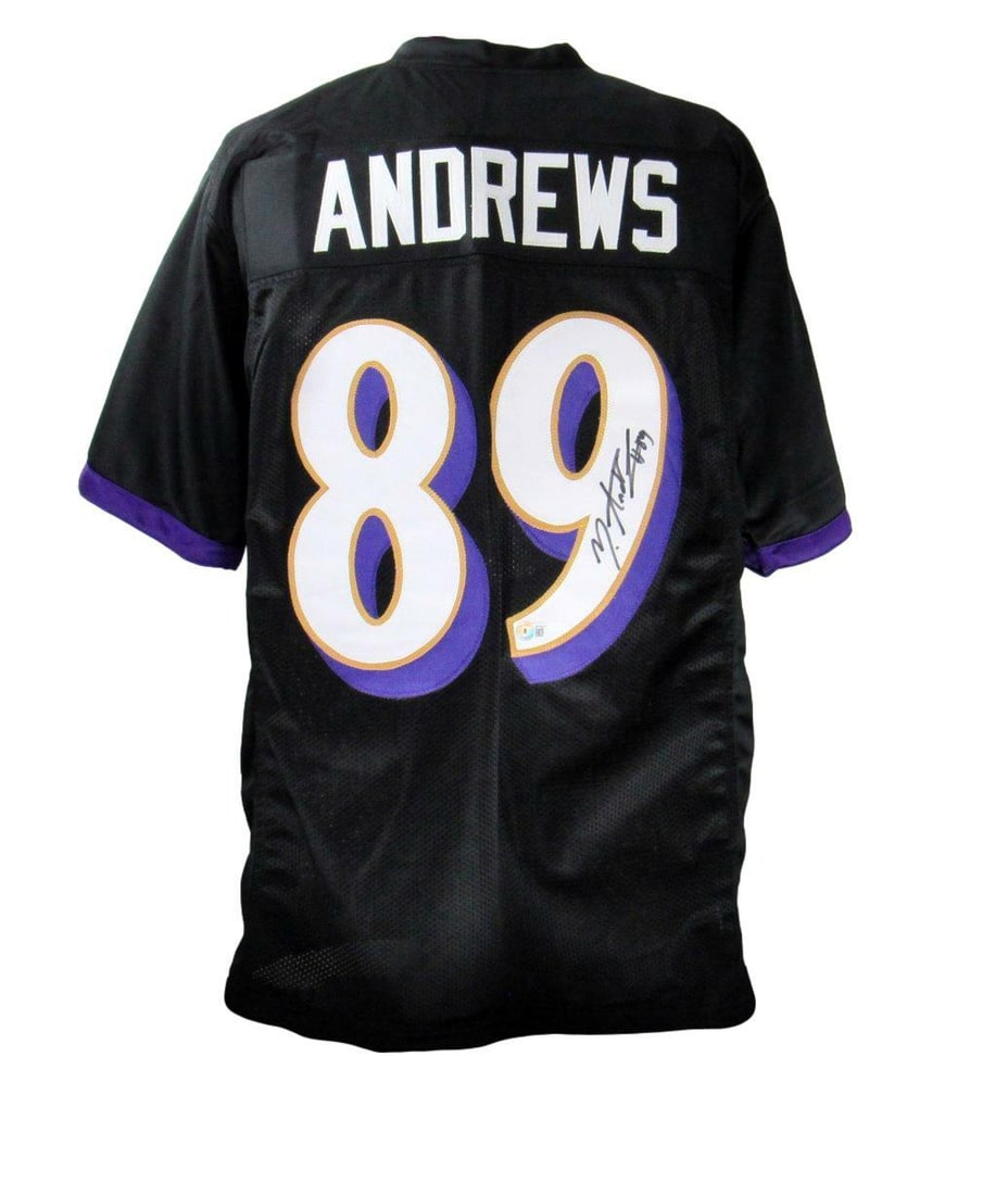 Mark Andrews Baltimore Ravens signed custom football jersey BAS Beckett XL: Mark Andrews Baltimore Ravens signed custom football jersey BAS Beckett XL This Baltimore Ravens custom football jersey features the name "Andrews" and number 89 on the back, and has been personally s