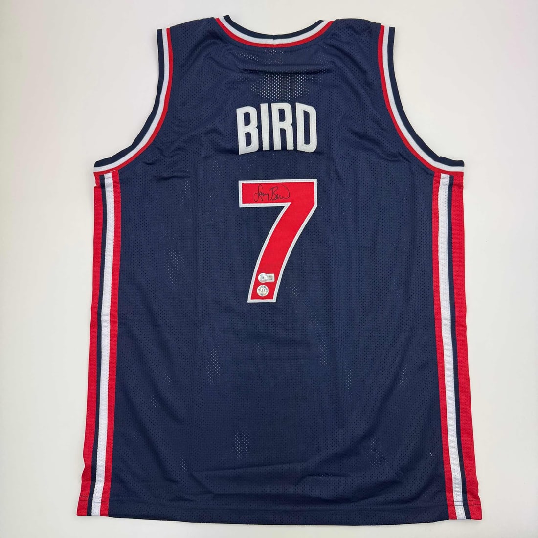 Larry Bird Autographed 1992 USA Dream Team Jersey Beckett BAS COA (1 of 4)