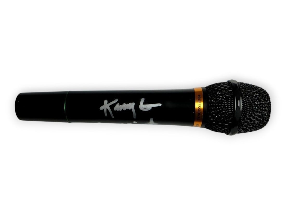Kenny G signed microphone Song Bird inscription JSA: Kenny G signed microphone Song Bird inscription JSA This is an original microphone autographed and inscribed with "Song Bird" by Kenny G. The autograph has been authenticated by James Spence Authentic