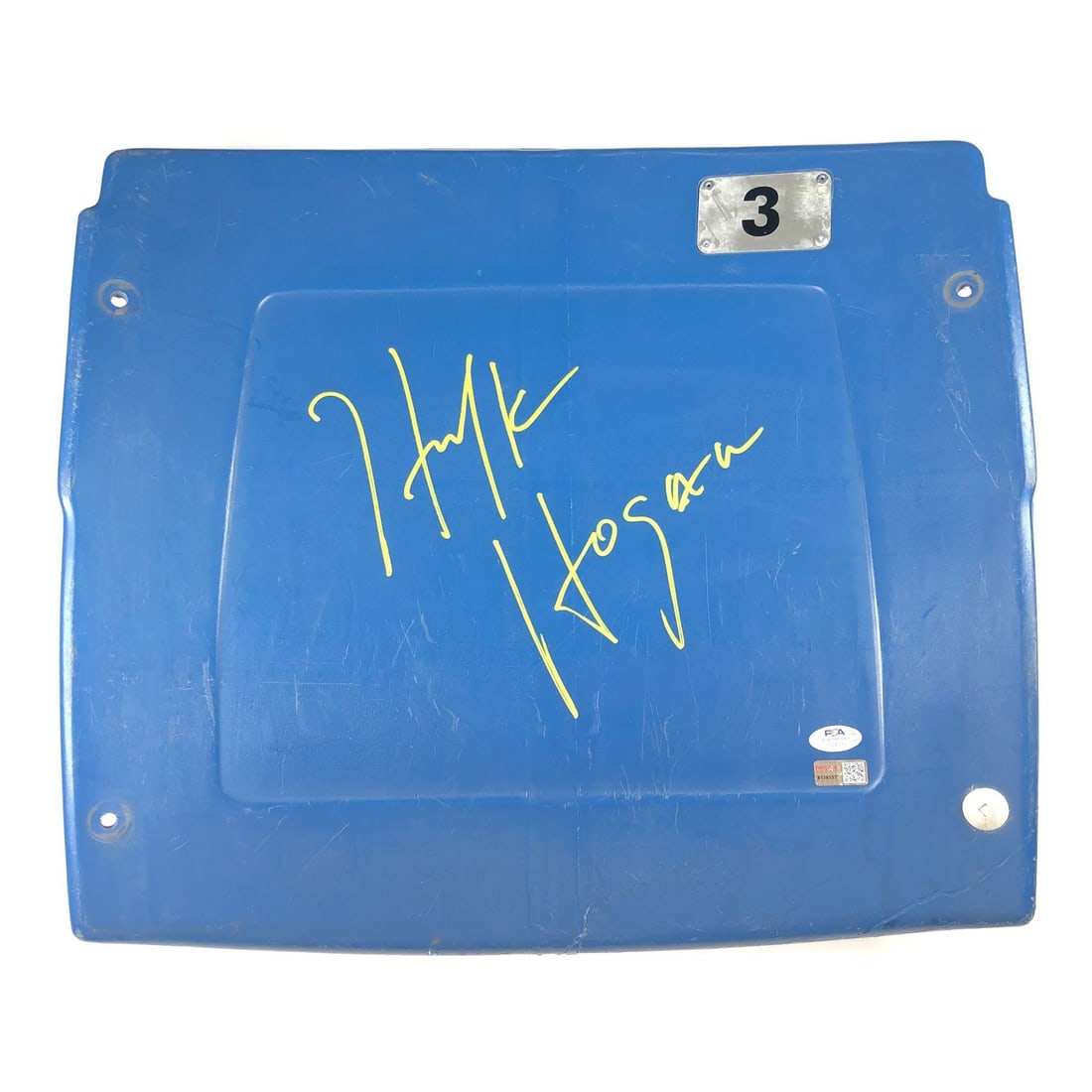 Hulk Hogan Signed Silverdome Seatback PSA/DNA Tristar Autographed Wrestling: Hulk Hogan Signed Silverdome Seatback PSA/DNA Tristar Autographed Wrestling This rare Silverdome seat back is autographed by the legendary professional wrestler Hulk Hogan, known for his iconic slam o