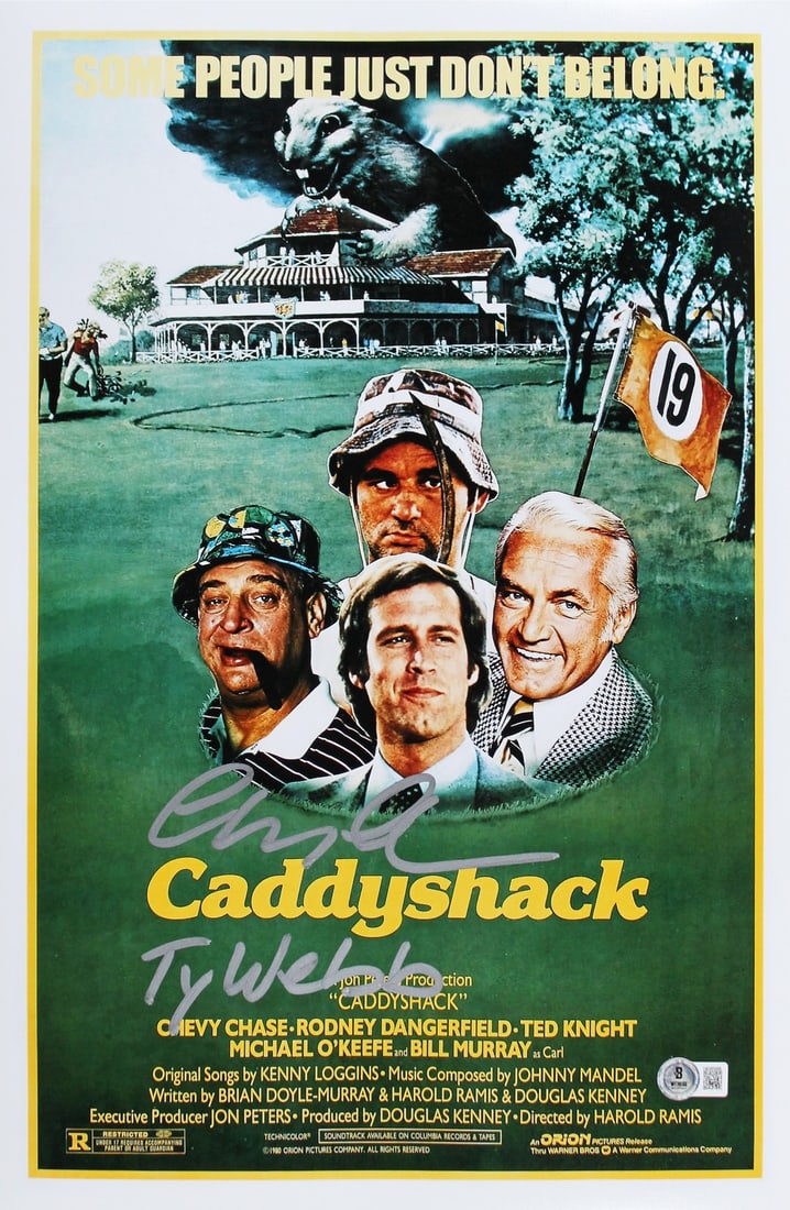 Chevy Chase Caddyshack Ty Webb Signed 12x18 Photo BAS Authenticated: Chevy Chase Caddyshack Ty Webb Signed 12x18 Photo BAS Authenticated This authentic 12x18 photograph features Chevy Chase as 'Ty Webb' from the iconic film Caddyshack. Personally signed by Chevy Chase,