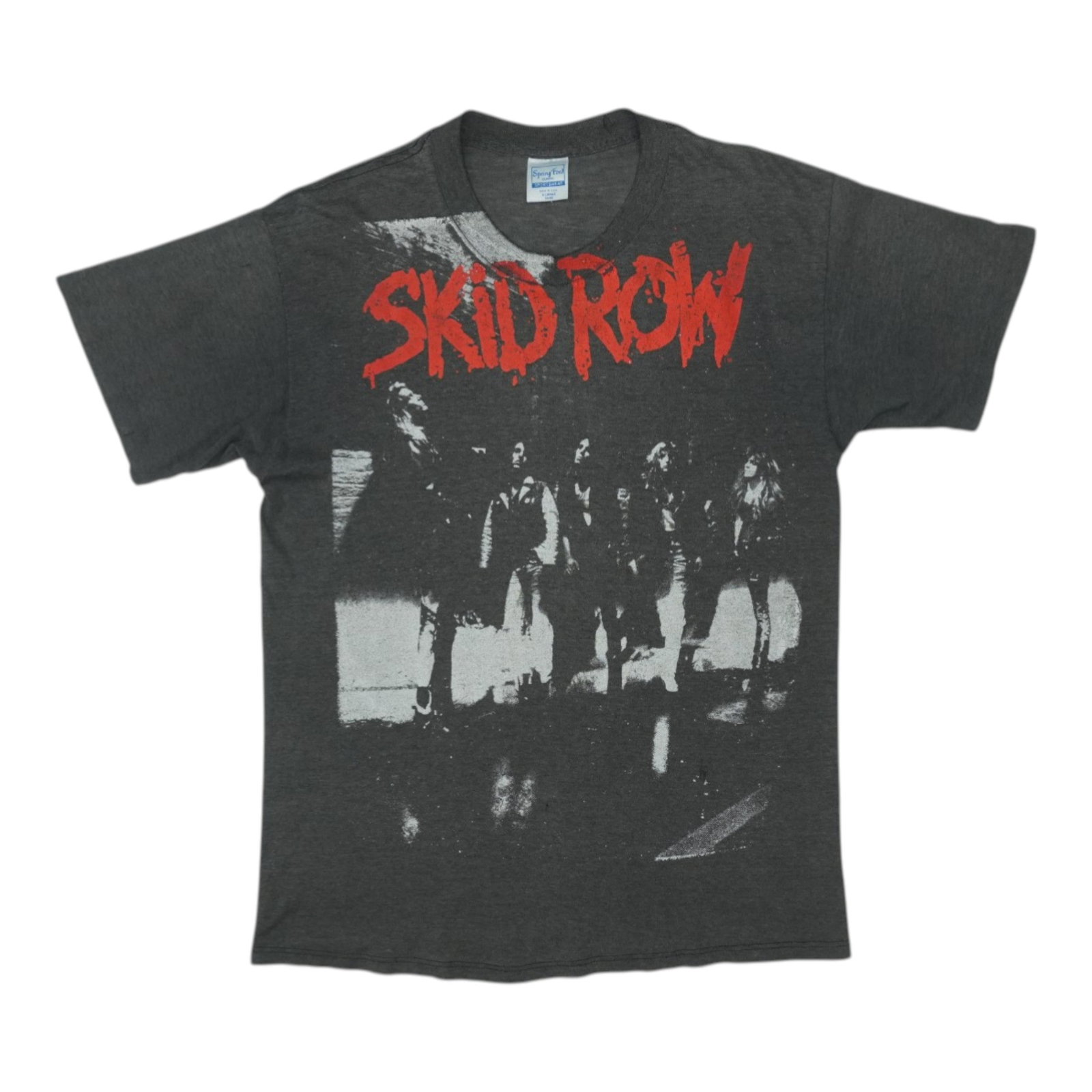 Vintage 1989 Skid Row Black Poly Cotton Tour Shirt (1 of 8)