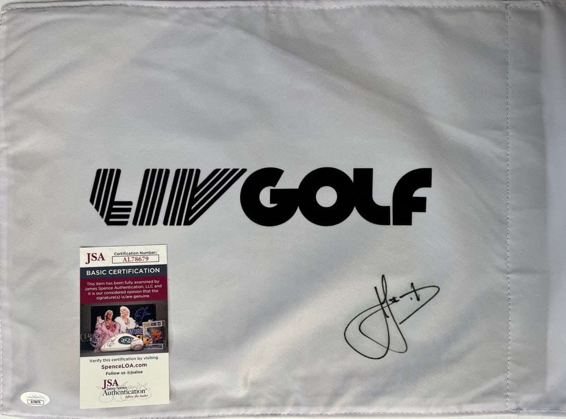 Cam Smith Autographed LIV Golf #18 Pin Flag JSA Authenticated: Cam Smith Autographed LIV Golf #18 Pin Flag JSA Authenticated Celebrate the thrilling world of golf with this officially licensed LIV Golf #18 pin flag, beautifully signed by renowned player Cam Smith