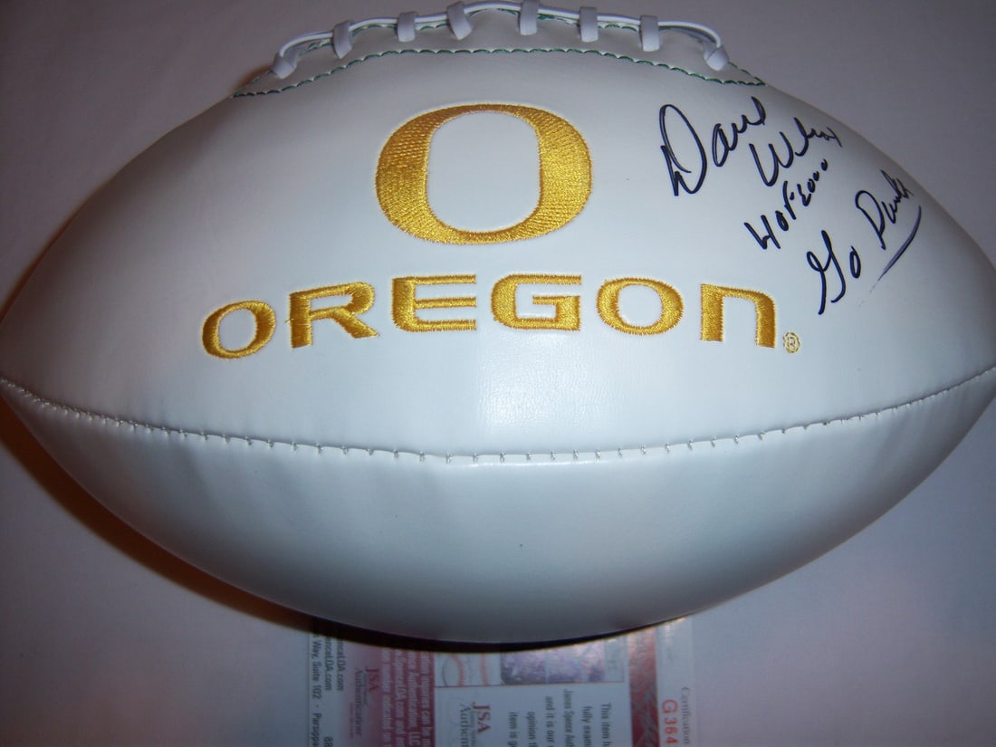 Autographed Football by Dave Wilcox With JSA COA Oregon Ducks 49ers (1 of 2)