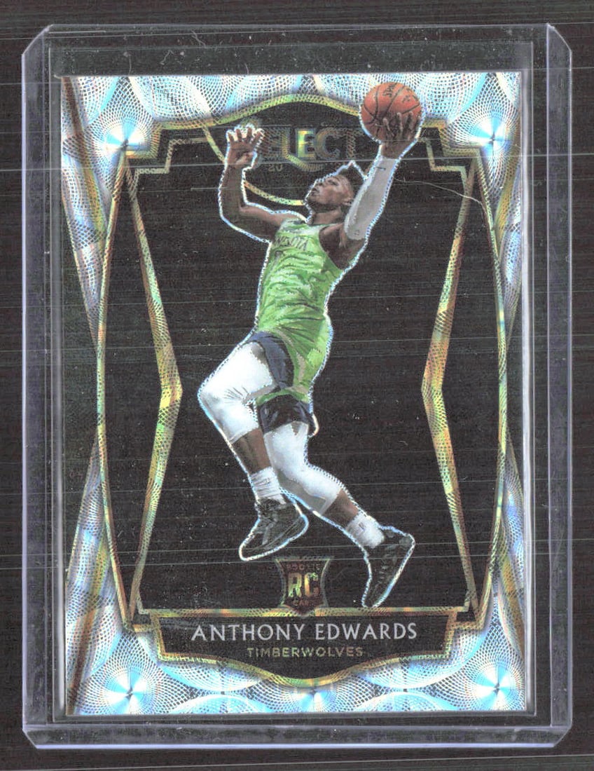 Anthony Edwards 2020-21 Panini Select Scope Prizms RC Card #169 Timberwolves: Anthony Edwards 2020-21 Panini Select Scope Prizms RC Card #169 Timberwolves This is a 2020-21 Panini Select Scope Prizms basketball card featuring rookie player Anthony Edwards of the Minnesota Timbe
