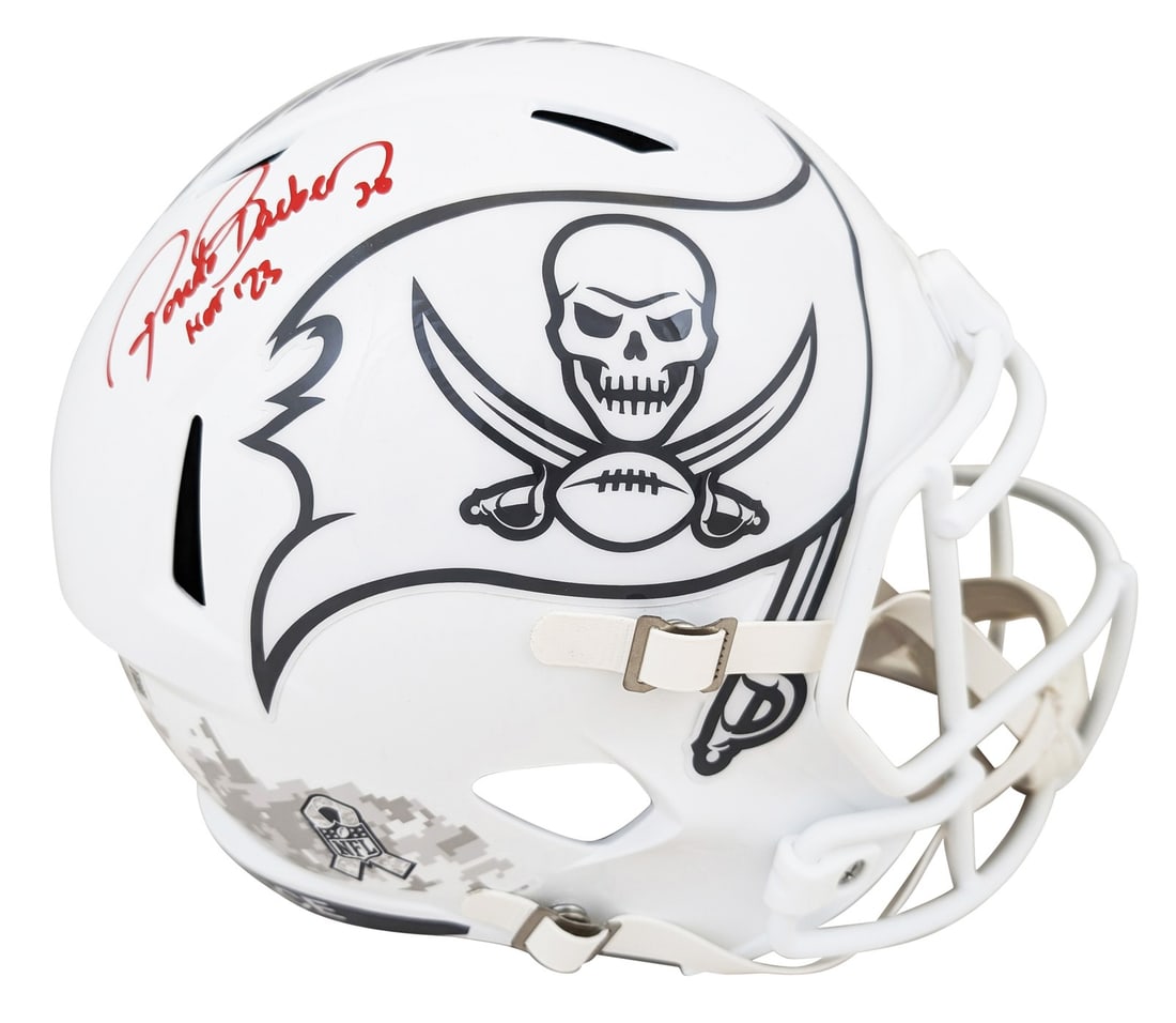 Ronde Barber Signed Buccaneers HOF 23 Helmet BAS Authenticated: Ronde Barber Signed Buccaneers HOF 23 Helmet BAS Authenticated This authentic Tampa Bay Buccaneers helmet features the signature of Ronde Barber, alongside the inscription "HOF 23." It is a Full Size 