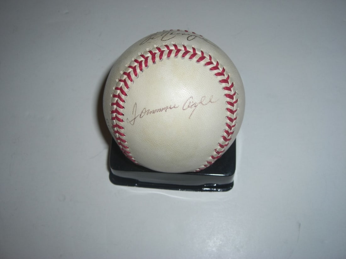 Signed Baseball Tommie Agee Ed Kranepool 1969 Mets Champions With COA (1 of 2)