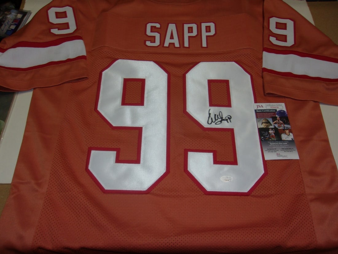Warren Sapp Tampa Bay Buccaneers Signed Jersey JSA COA Authentic: Warren Sapp Tampa Bay Buccaneers Signed Jersey JSA COA Authentic This original signed jersey features Warren Sapp, the legendary Hall of Famer and Super Bowl Champion from the Tampa Bay Buccaneers. A 