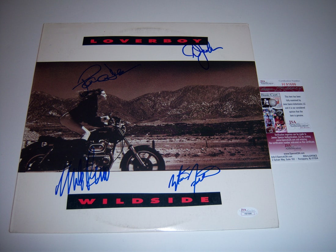 Signed Loverboy Wildside Album with Four Autographs JSA COA Certified: Signed Loverboy Wildside Album with Four Autographs JSA COA Certified This is an original Loverboy "Wildside" LP record album, signed by four individuals. The album comes with a JSA Certificate of Aut