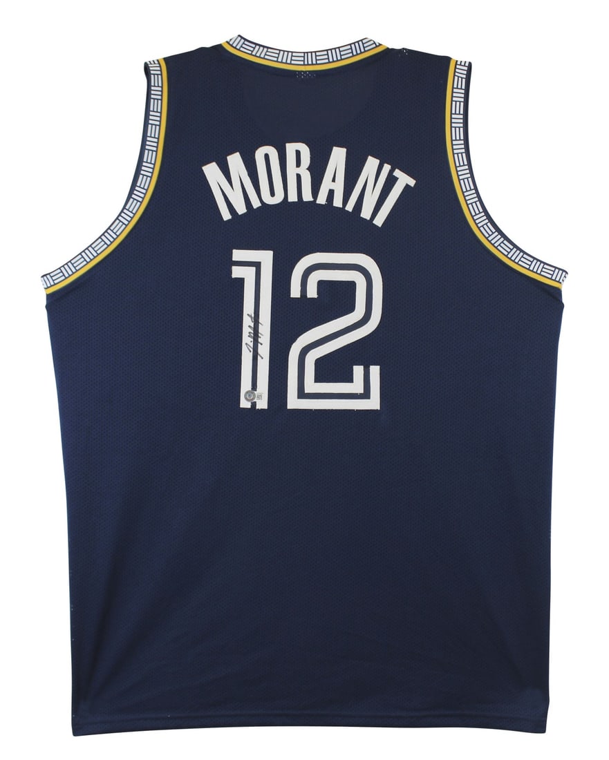 Ja Morant Signed Navy Pro Style Jersey with BAS Authentication (1 of 3)