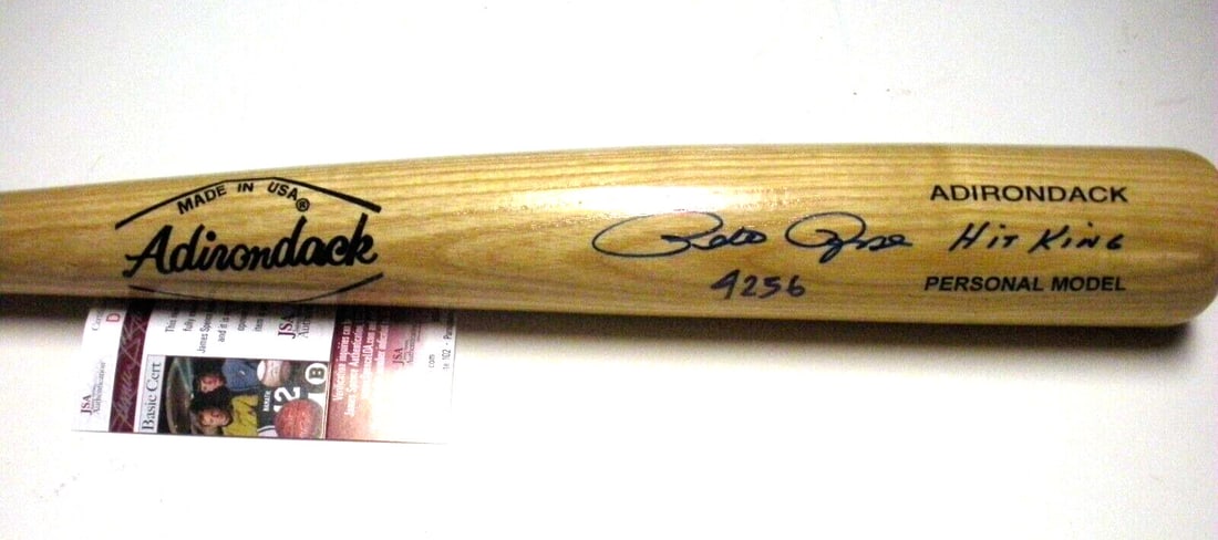 Pete Rose Autographed Big Stick Bat With JSA COA Commemorating 4256 MLB Hits: Pete Rose Autographed Big Stick Bat With JSA COA Commemorating 4256 MLB Hits This is a pre-owned Big Stick baseball bat signed by Pete Rose, commemorating his legendary status as the Hit King with 4,2