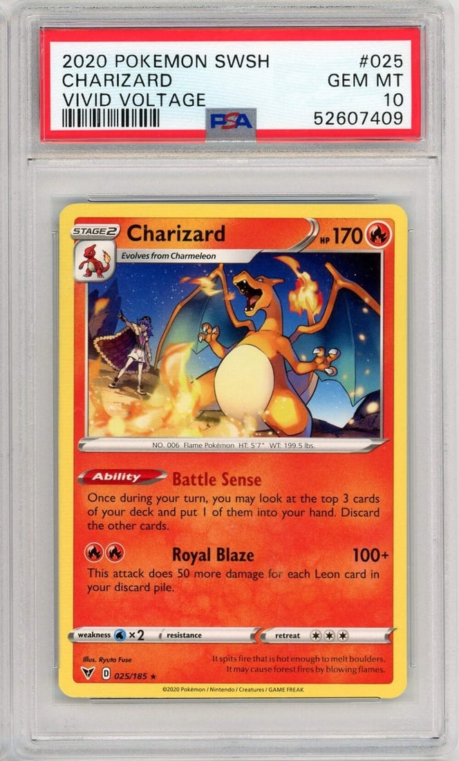 PSA 10 Charizard 2020 Vivid Voltage Pokemon Card (1 of 1)