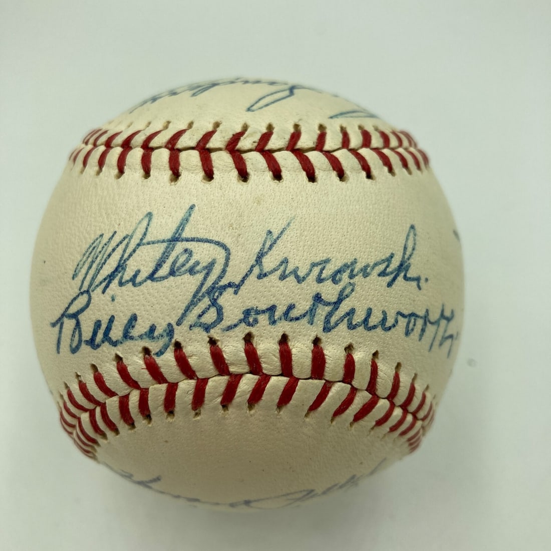1942 St. Louis Cardinals Team Signed Baseball Stan Musial JSA Authenticated: 1942 St. Louis Cardinals Team Signed Baseball Stan Musial JSA Authenticated Celebrate the legacy of the 1942 St. Louis Cardinals with this original team signed baseball from the Stan Musial Collection
