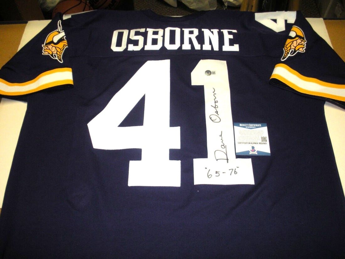 Dave Osborne Signed Minnesota Official NFL Jersey COA (1 of 3)