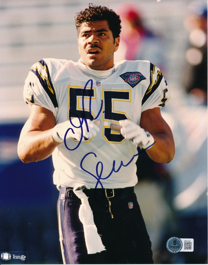 8x10 Photo Signed by Junior Seau San Diego Chargers Beckett Authenticated (1 of 2)