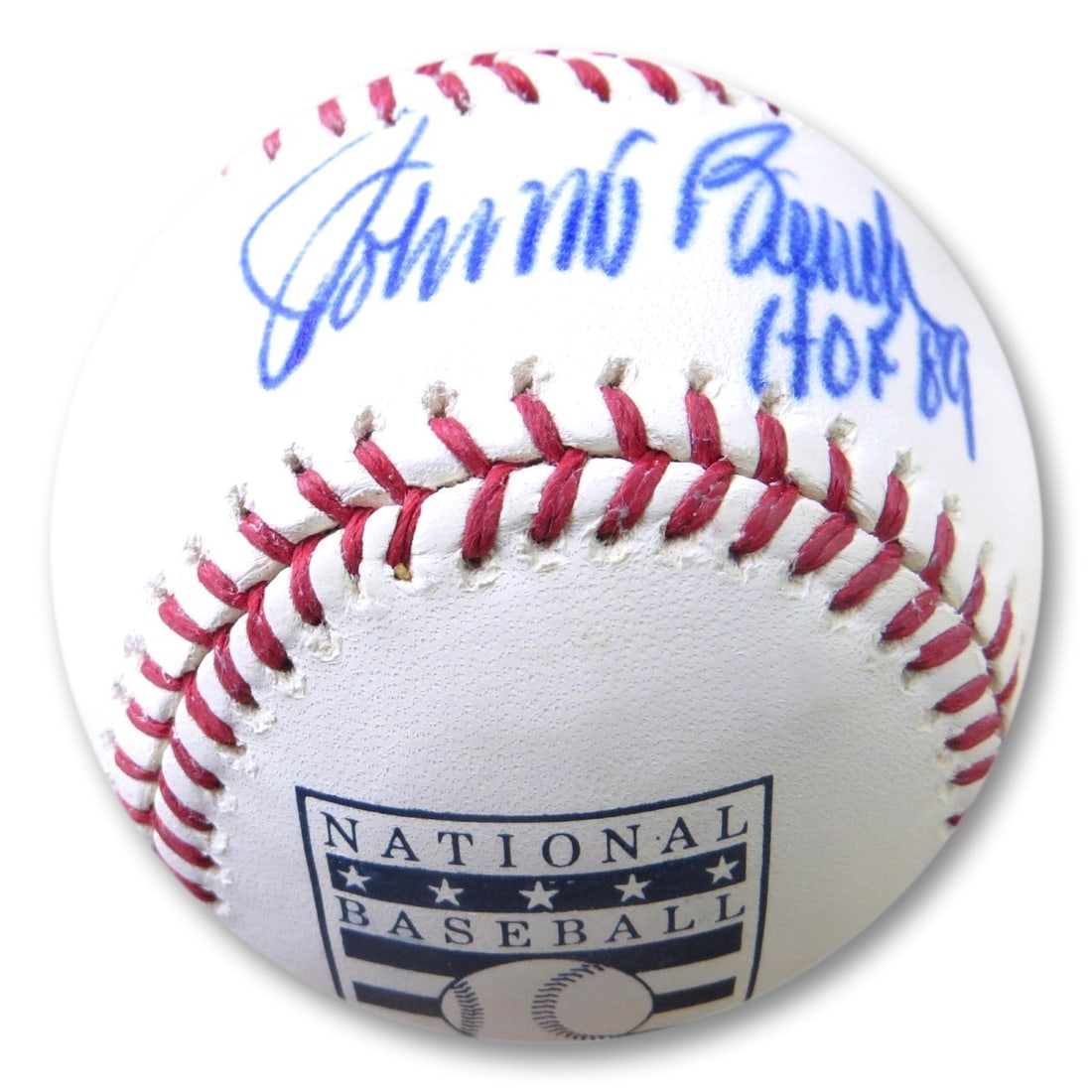 Johnny Bench Autographed MLB Baseball Cincinnati Reds HOF 89 MLB Authenticated: Johnny Bench Autographed MLB Baseball Cincinnati Reds HOF 89 MLB Authenticated This is an original autographed MLB baseball signed by the legendary player Johnny Bench, a Hall of Famer from the Cincin