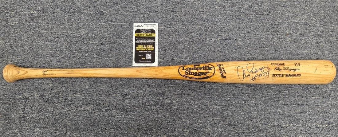 Seattle Mariners I13 Bat Used and Signed by Alex Rodriguez JSA Authenticated (1 of 5)