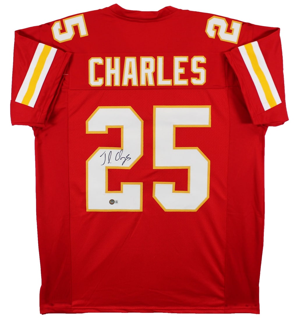 Jamaal Charles Signed Kansas City Chiefs Red Jersey BAS Witnessed: Jamaal Charles Signed Kansas City Chiefs Red Jersey BAS Witnessed This authentic red pro style jersey is personally signed by Jamaal Charles, the former running back for the Kansas City Chiefs. The je