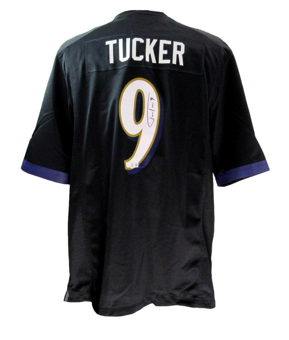 Justin Tucker Signed Nike On Field Black Jersey Ravens BAS Authenticated: Justin Tucker Signed Nike On Field Black Jersey Ravens BAS Authenticated This is an authentic Justin Tucker Signed Nike On Field Black Football Jersey from the Baltimore Ravens, featuring the player's