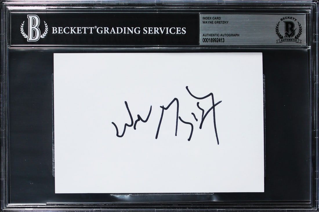 Wayne Gretzky Signed 4x6 Index Card Edmonton Oilers Beckett Authenticated: Wayne Gretzky Signed 4x6 Index Card Edmonton Oilers Beckett Authenticated This authentic 4x6 index card features the signature of Wayne Gretzky, one of the most legendary players in hockey history, kn