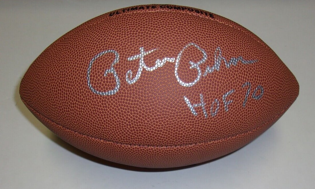 Signed Pete Pihos Football with COA Philadelphia Eagles and Indiana Hall of Fame 1970: Signed Pete Pihos Football with COA Philadelphia Eagles and Indiana Hall of Fame 1970 This collectible football features the signature of Pete Pihos, a Hall of Famer with the Philadelphia Eagles and a