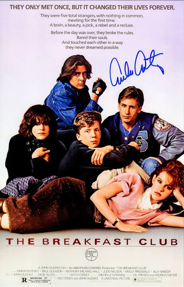 Emilio Estevez Signed The Breakfast Club 11x17 Poster with Certificate of Authenticity: Emilio Estevez Signed The Breakfast Club 11x17 Poster with Certificate of Authenticity This is an original 11x17 movie poster of 'The Breakfast Club', signed by Emilio Estevez. The poster comes with a