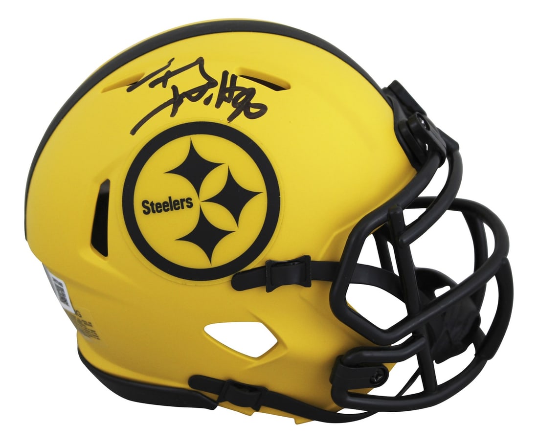 Pittsburgh Steelers T.J. Watt Signed Rave Speed Mini Helmet BAS Witnessed (1 of 2)