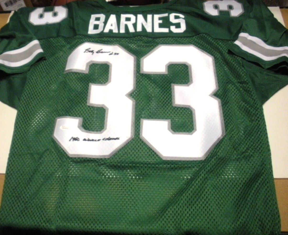 Philadelphia Eagles Wilson Jersey Signed by Billy Barnes with JSA COA (1 of 2)